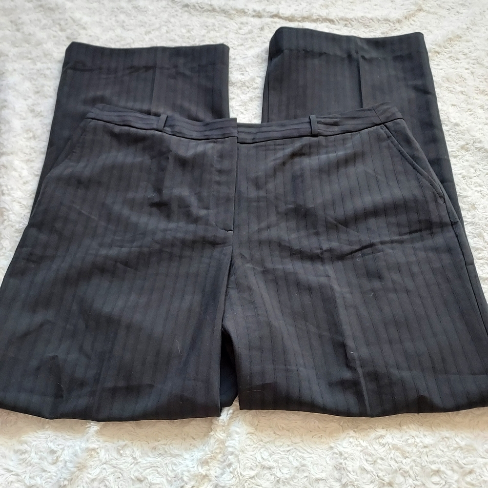 Worthington Stretch striped black dress slacks size 14 Career Office Work Fall